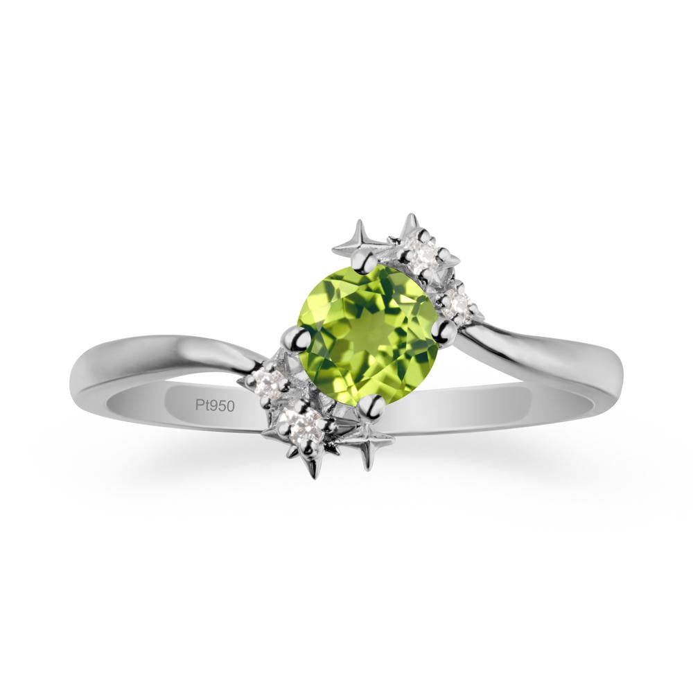 Star Round Peridot Celestial Ring - LUO Jewelry #metal_platinum
