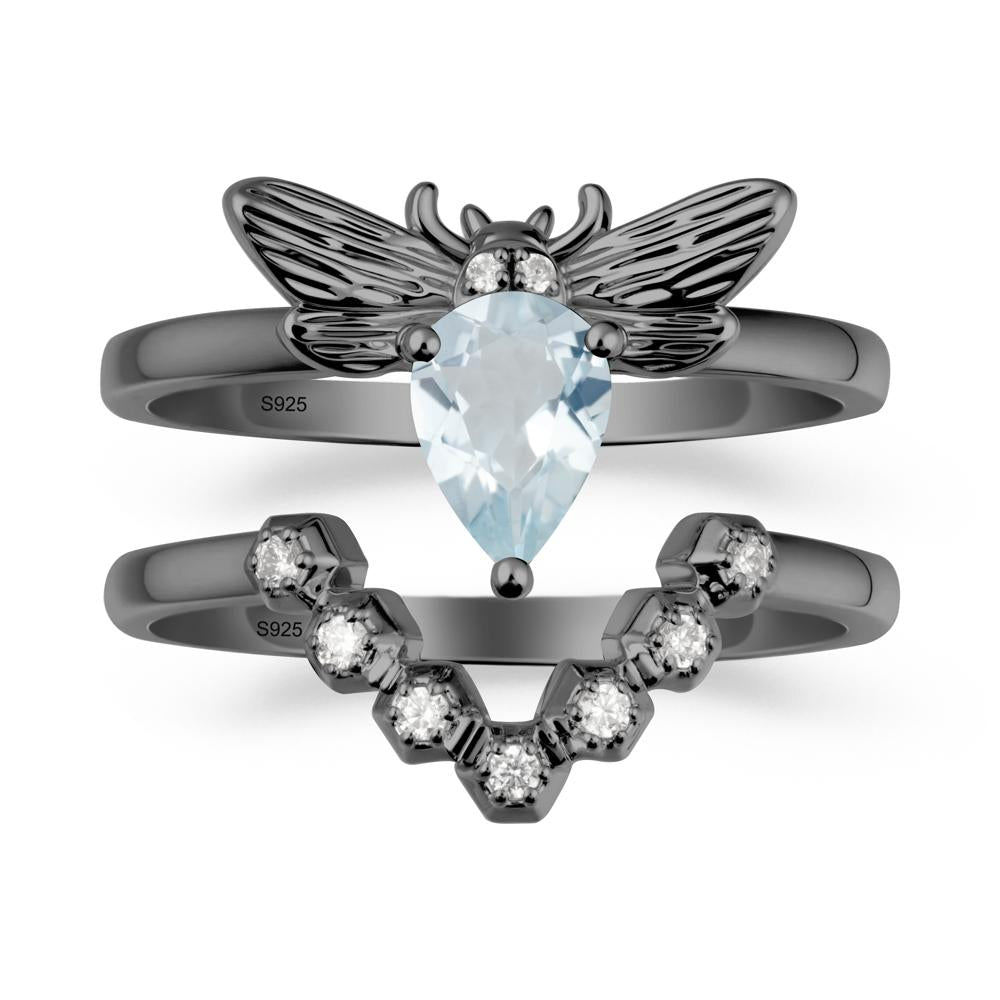 Queen Bee Inspired Aquamarine Ring Set - LUO Jewelry #metal_xxxxx