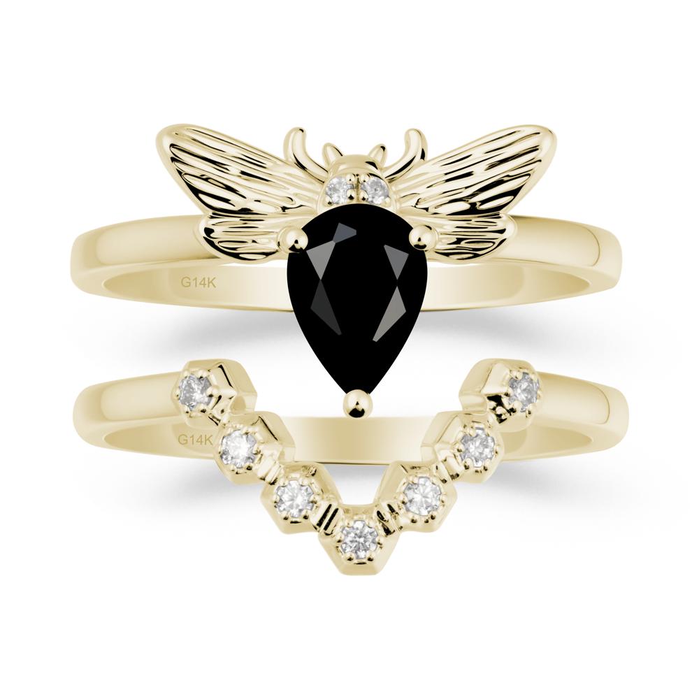 Queen Bee Inspired Black Spinel Ring Set - LUO Jewelry #metal_xxxxx