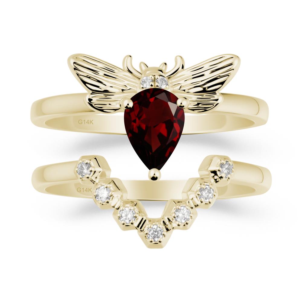 Queen Bee Inspired Garnet Ring Set - LUO Jewelry #metal_xxxxx