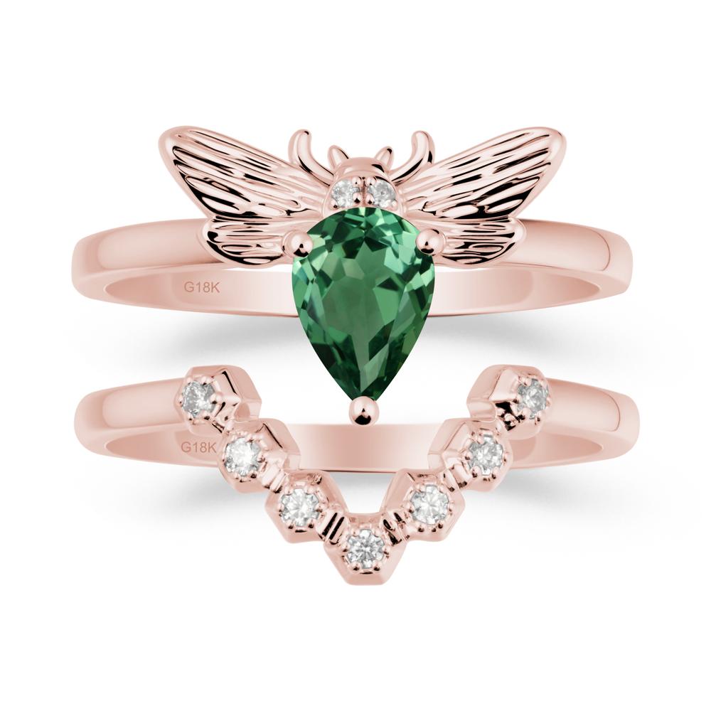 Queen Bee Inspired Green Sapphire Ring Set - LUO Jewelry #metal_xxxxx