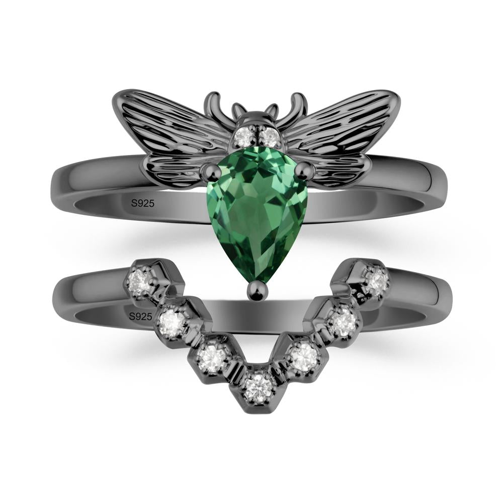 Queen Bee Inspired Green Sapphire Ring Set - LUO Jewelry #metal_xxxxx