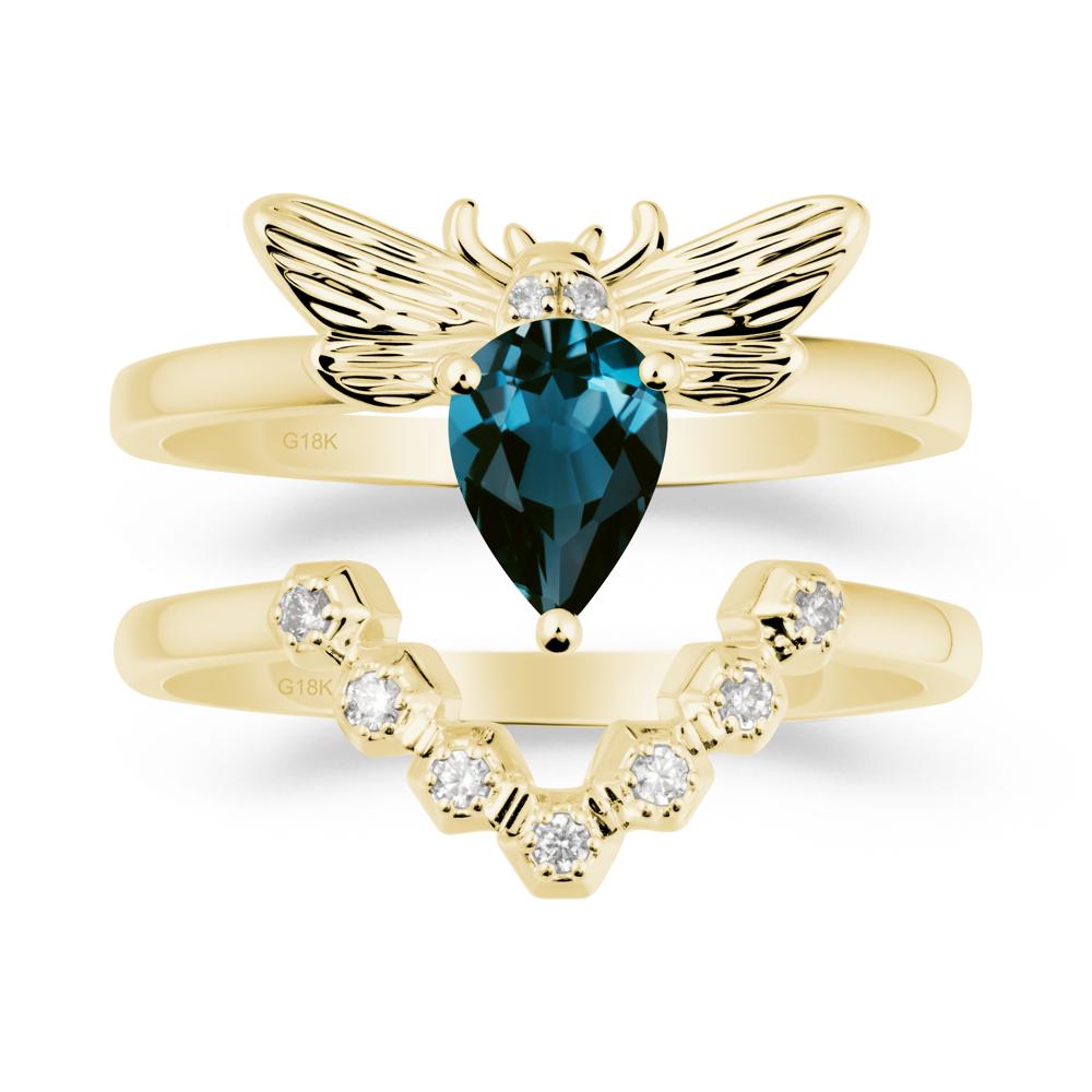 Queen Bee Inspired London Blue Topaz Ring Set - LUO Jewelry #metal_xxxxx