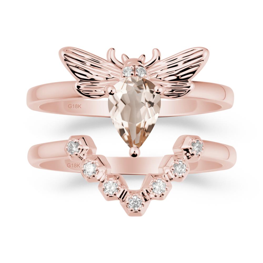 Queen Bee Inspired Morganite Ring Set - LUO Jewelry #metal_xxxxx