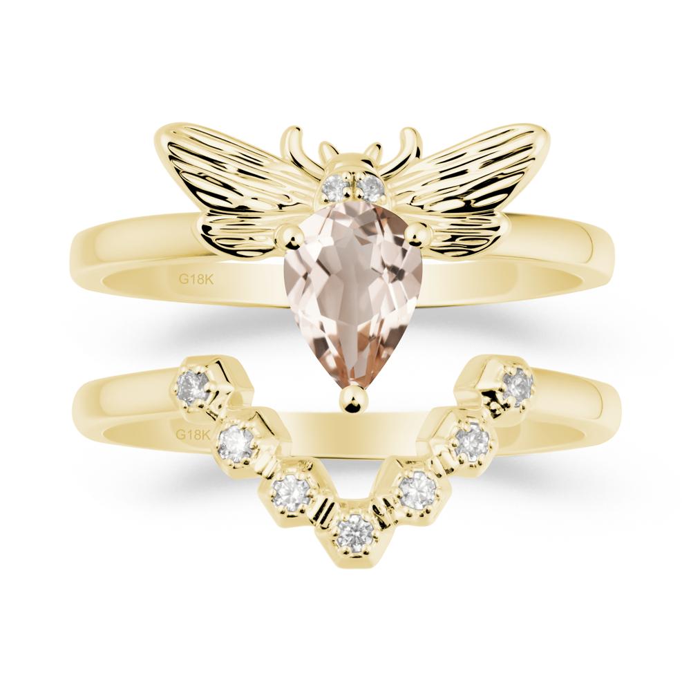 Queen Bee Inspired Morganite Ring Set - LUO Jewelry #metal_xxxxx