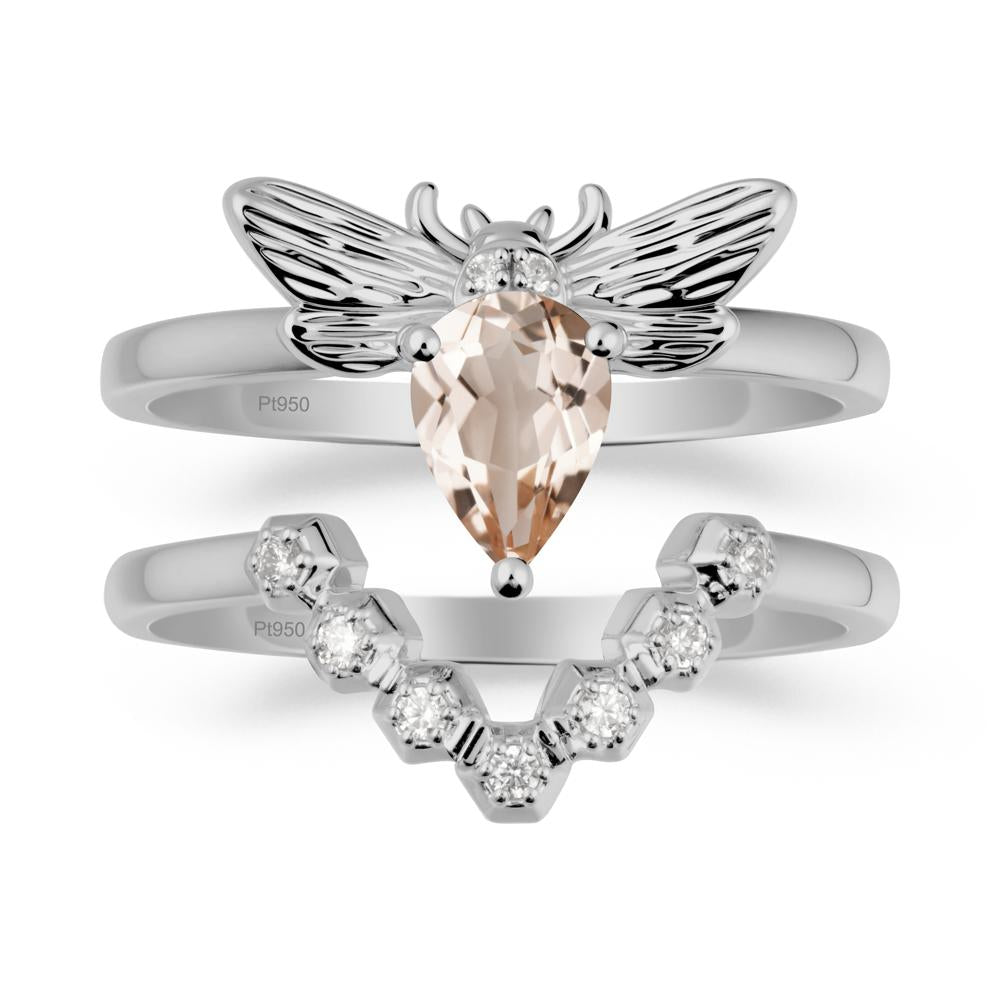 Queen Bee Inspired Morganite Ring Set - LUO Jewelry #metal_xxxxx