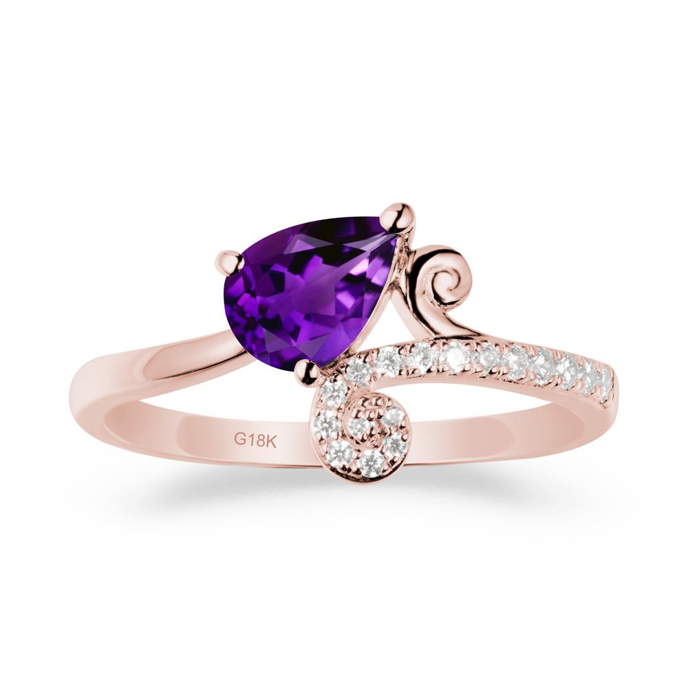 Vine Amethyst Bypass Ring - LUO Jewelry #metal_18k rose gold