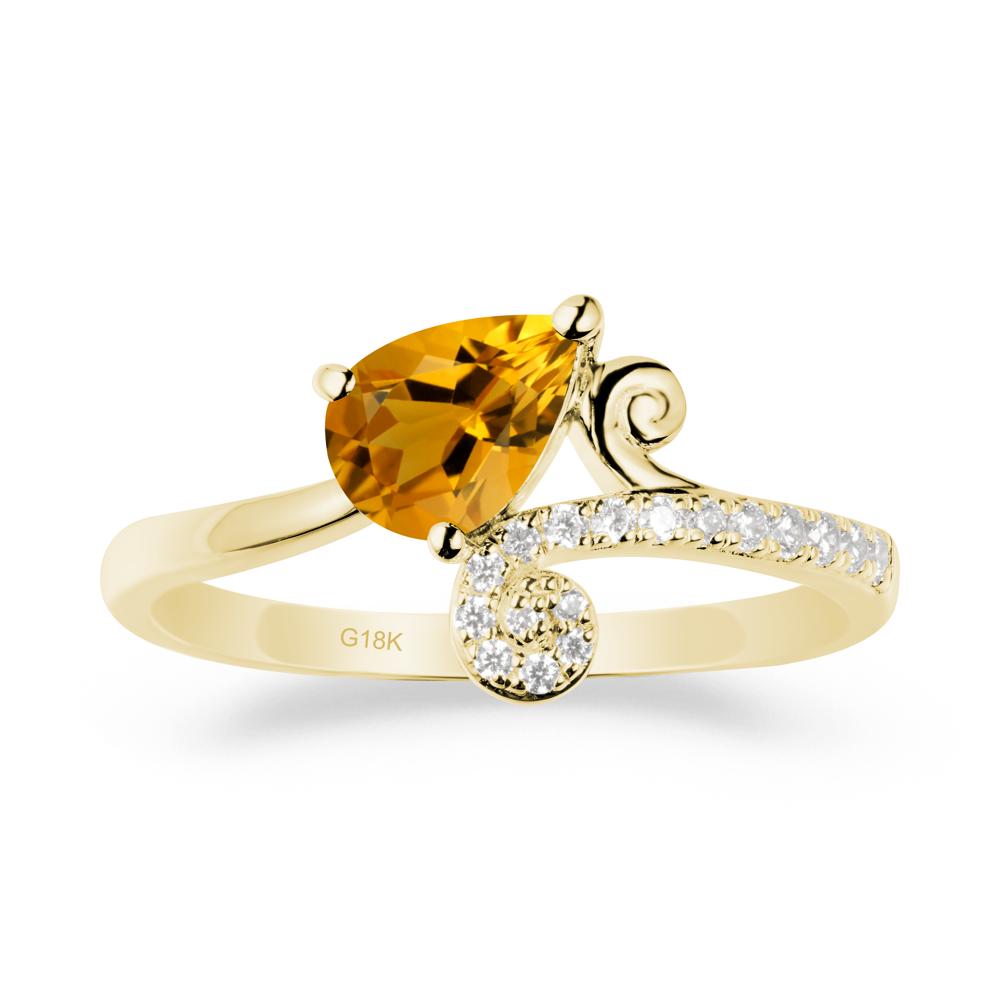 Bypass Teardrop Citrine Ring - LUO Jewelry #metal_18k yellow gold