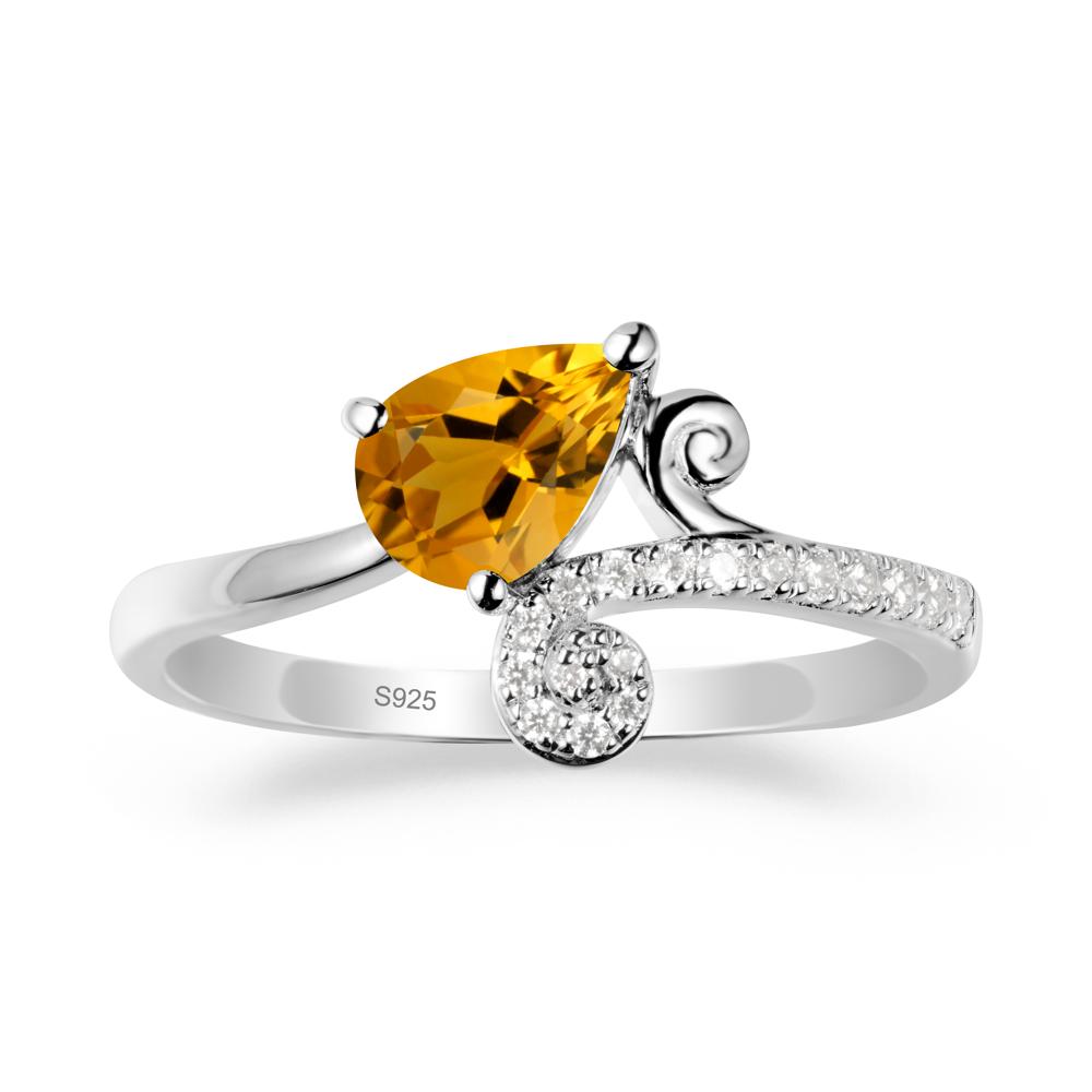 Bypass Teardrop Citrine Ring - LUO Jewelry #metal_sterling silver