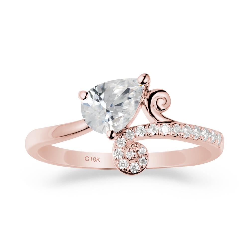 Teardrop Cubic Zirconia Swirl Ring - LUO Jewelry #metal_18k rose gold
