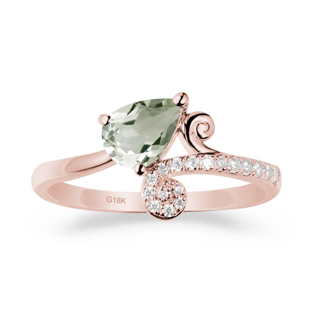 Teardrop Green Amethyst Swirl Ring - LUO Jewelry #metal_18k rose gold