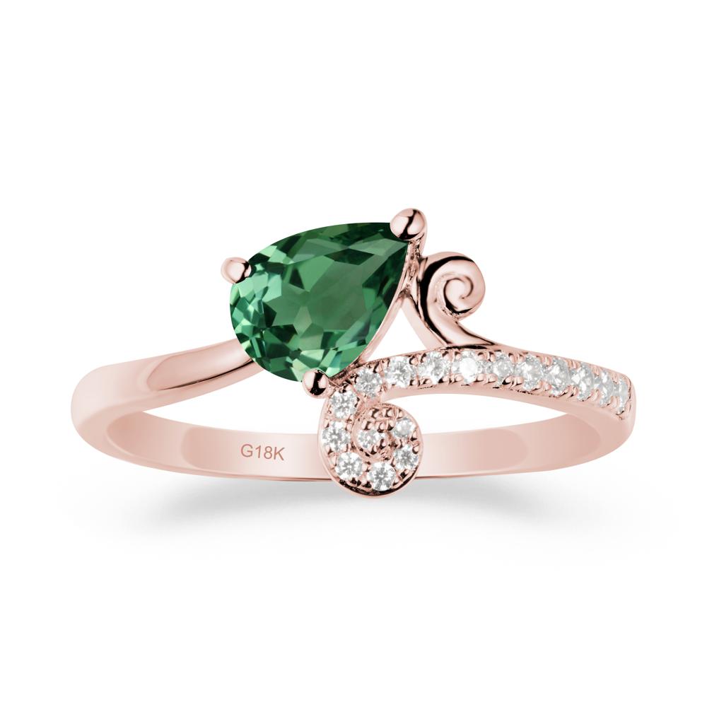 Vine Green Sapphire Bypass Ring - LUO Jewelry #metal_18k rose gold