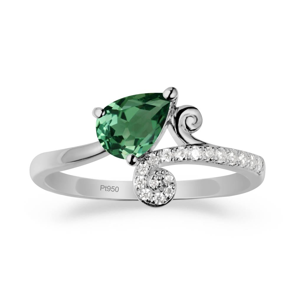 Vine Green Sapphire Bypass Ring - LUO Jewelry #metal_platinum
