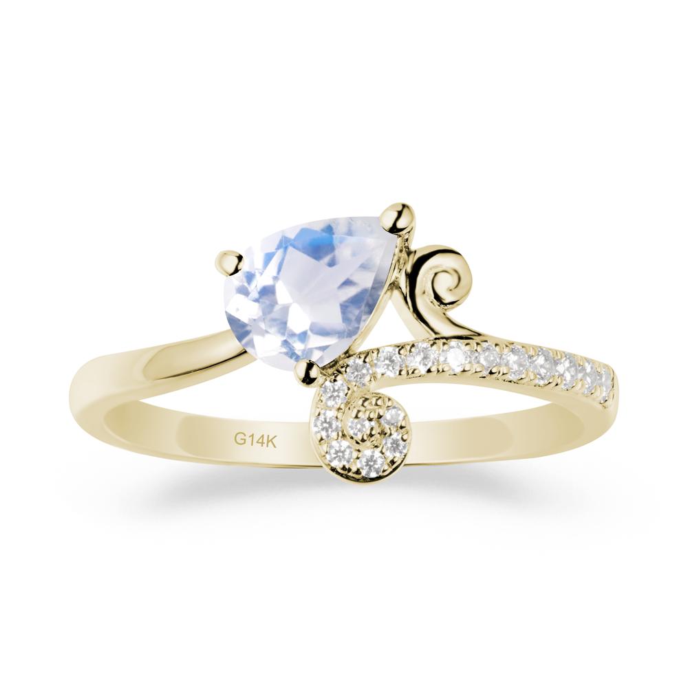 Vine Moonstone Bypass Ring - LUO Jewelry #metal_14k yellow gold