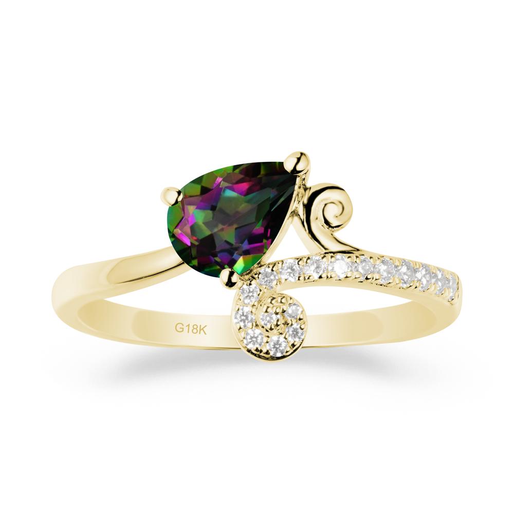 Teardrop Mystic Topaz Swirl Ring - LUO Jewelry #metal_18k yellow gold