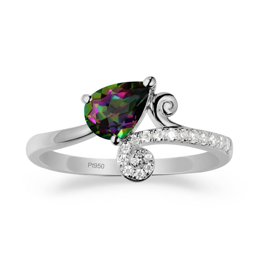 Teardrop Mystic Topaz Swirl Ring - LUO Jewelry #metal_platinum