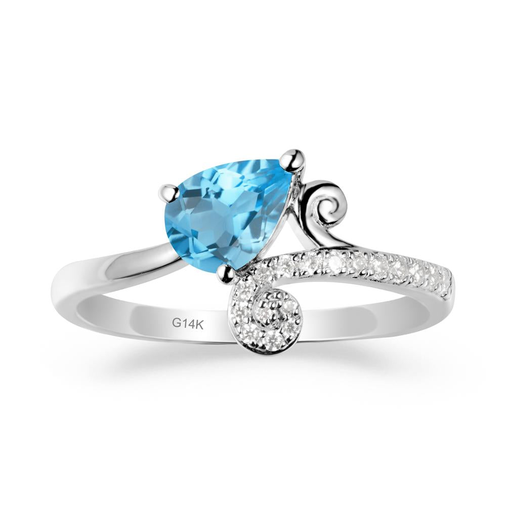 Vine Swiss Blue Topaz Bypass Ring - LUO Jewelry #metal_14k white gold
