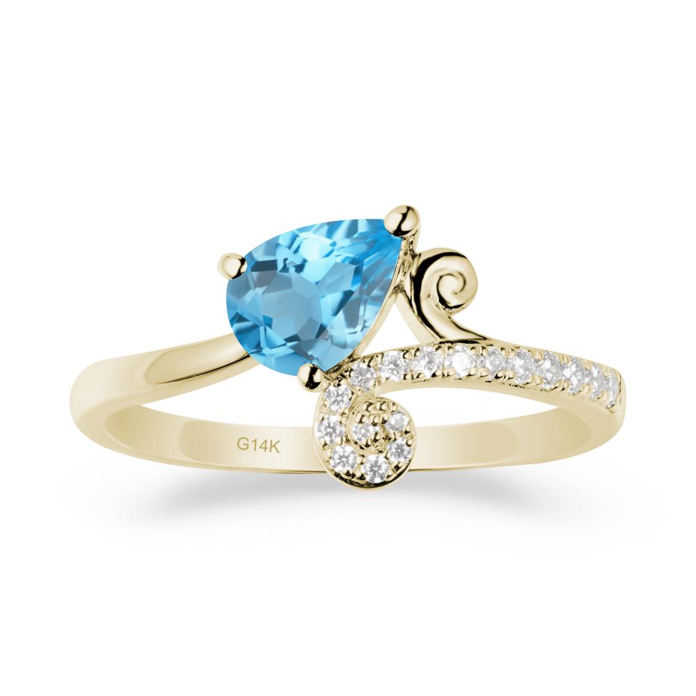 Vine Swiss Blue Topaz Bypass Ring - LUO Jewelry #metal_14k yellow gold