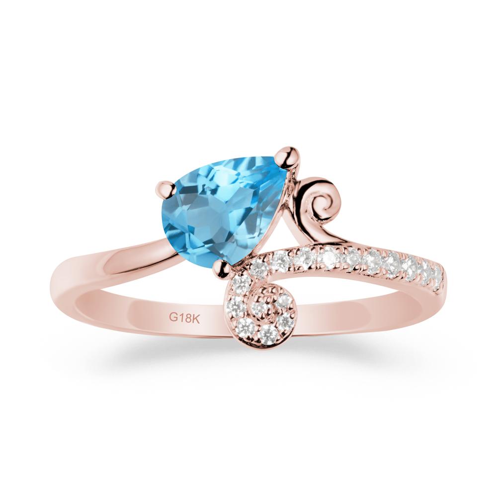 Vine Swiss Blue Topaz Bypass Ring - LUO Jewelry #metal_18k rose gold