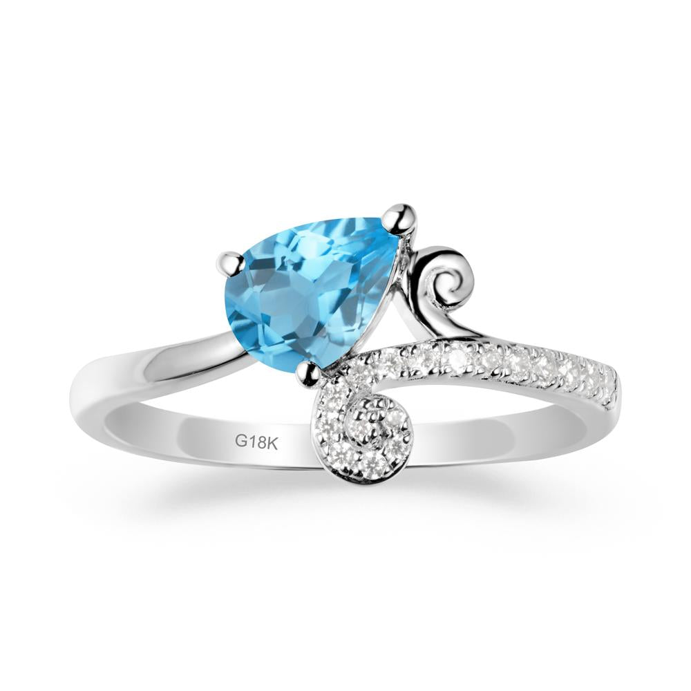 Vine Swiss Blue Topaz Bypass Ring - LUO Jewelry #metal_18k white gold
