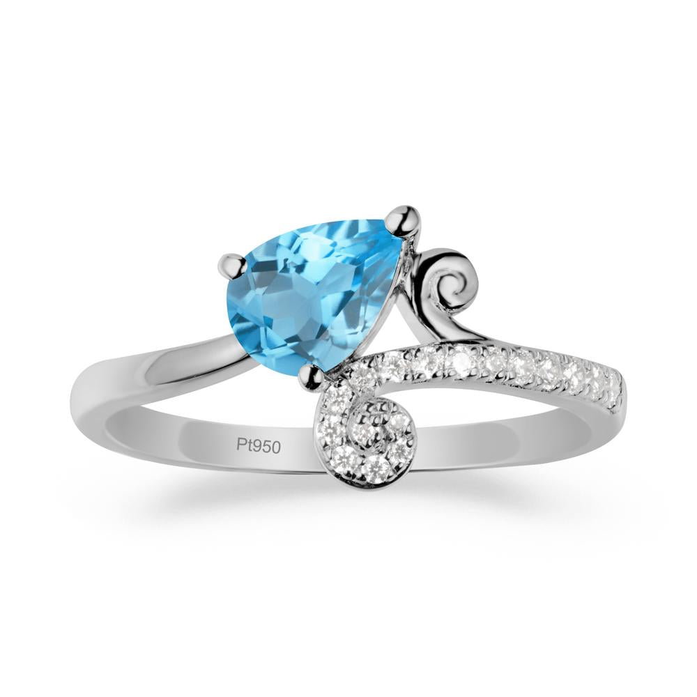 Vine Swiss Blue Topaz Bypass Ring - LUO Jewelry #metal_platinum