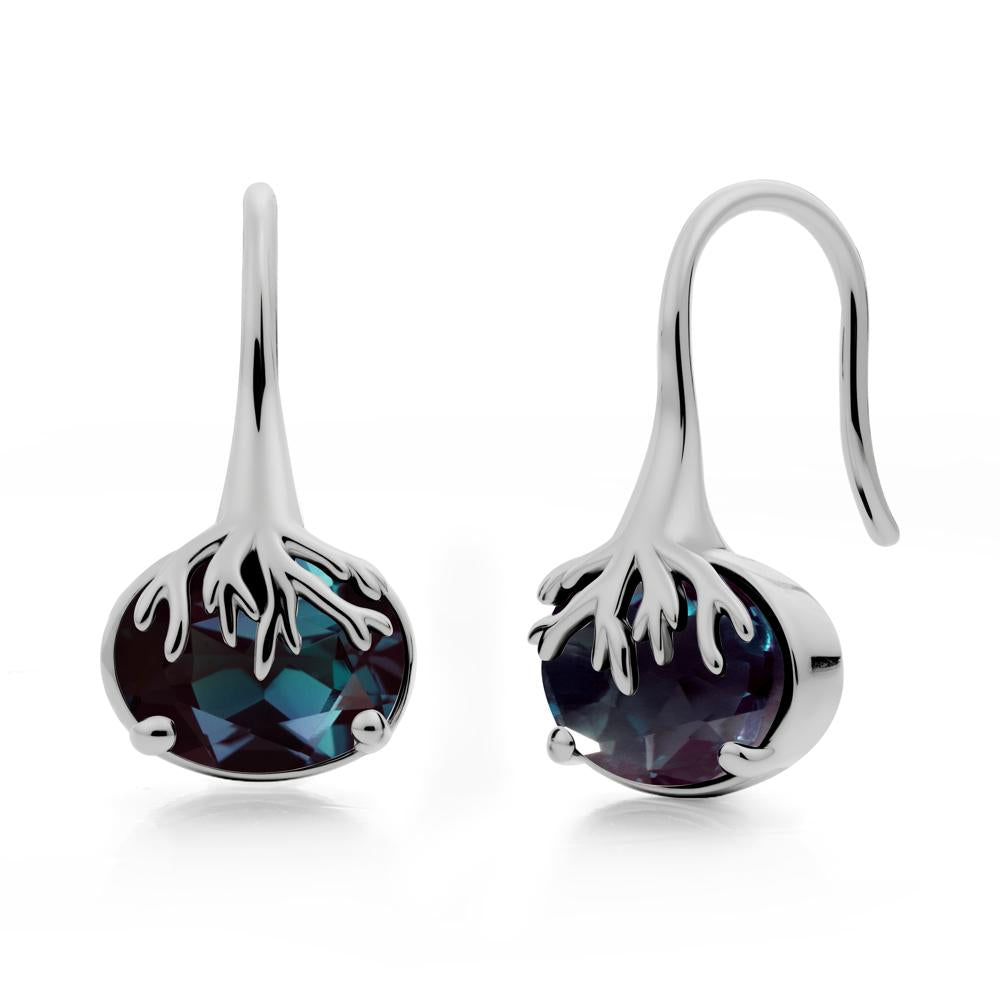 Nature Inspired Oval Alexandrite Earrings - LUO Jewelry #metal_platinum