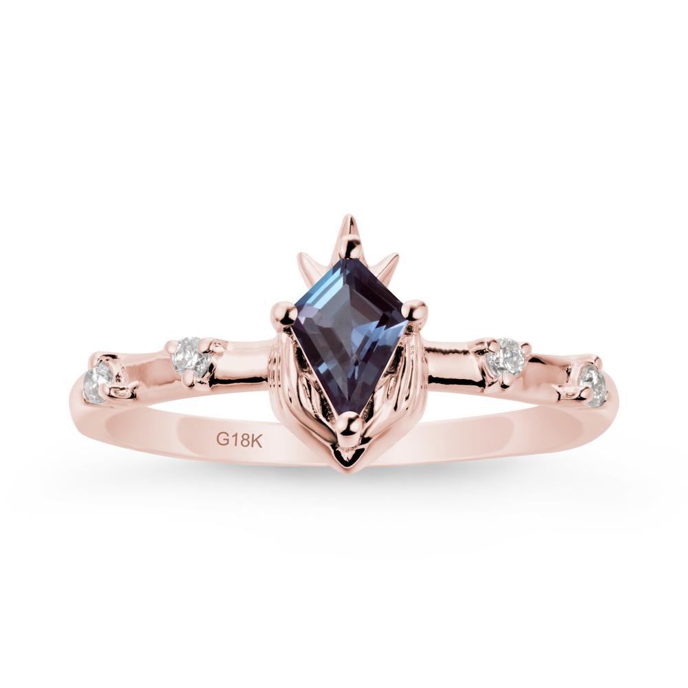Fantasy Claddagh Ring with Kite Alexandrite - LUO Jewelry #metal_18k rose gold