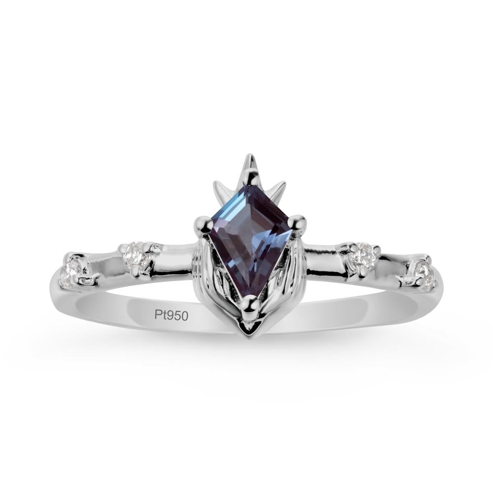 Fantasy Claddagh Ring with Kite Alexandrite - LUO Jewelry #metal_platinum