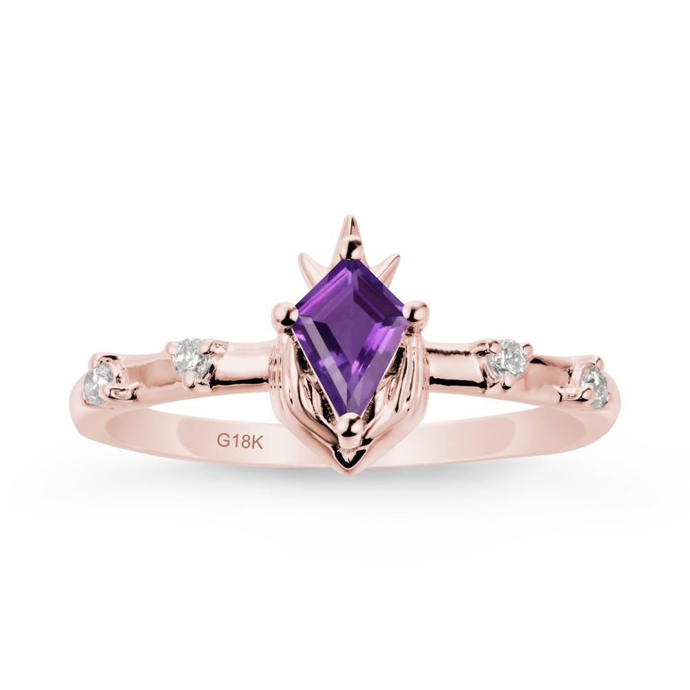 Kite Amethyst Modern Claddagh Ring - LUO Jewelry #metal_18k rose gold