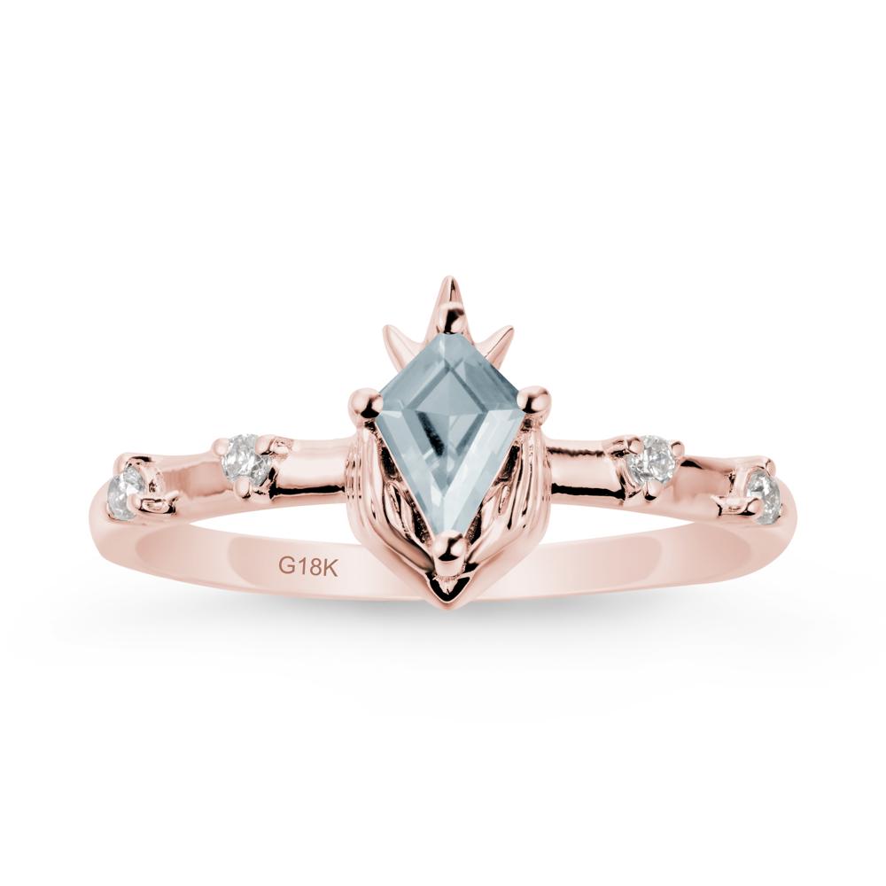 Kite Cut Aquamarine Crown Ring - LUO Jewelry #metal_18k rose gold