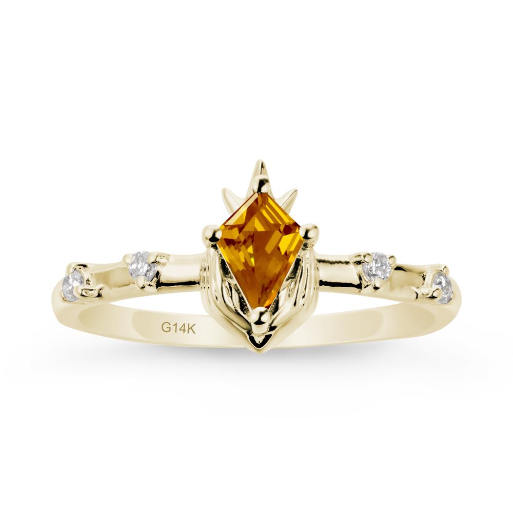Fantasy Claddagh Ring with Kite Citrine - LUO Jewelry #metal_14k yellow gold