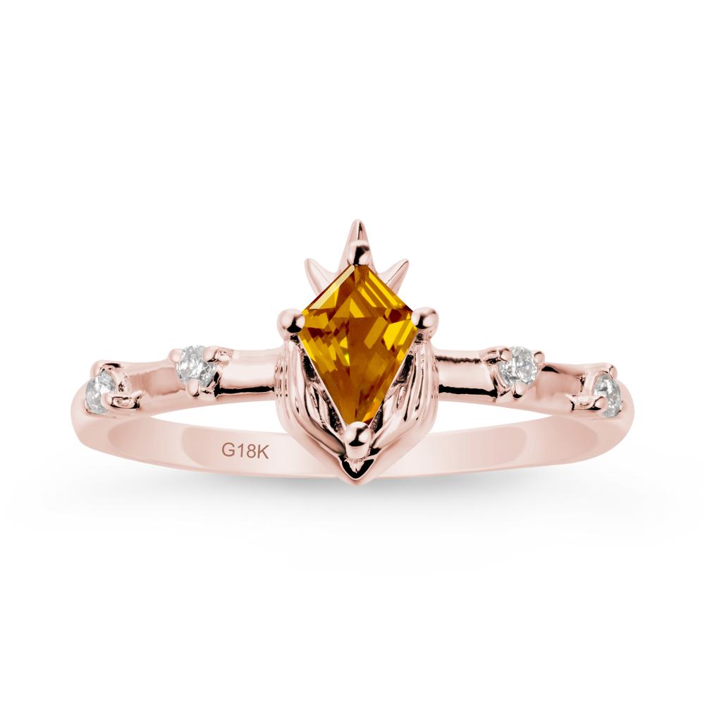 Fantasy Claddagh Ring with Kite Citrine - LUO Jewelry #metal_18k rose gold