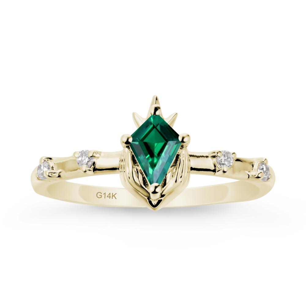 Kite Emerald Modern Claddagh Ring - LUO Jewelry #metal_14k yellow gold