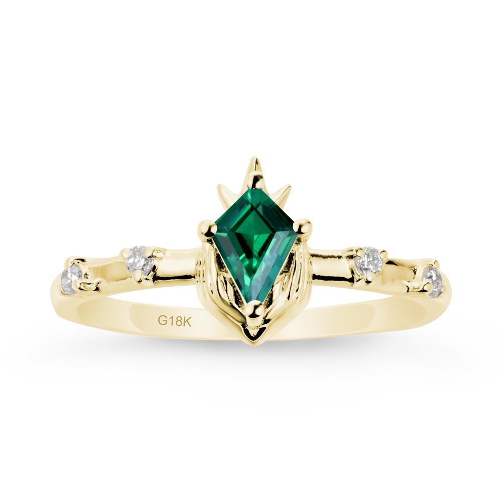 Kite Emerald Modern Claddagh Ring - LUO Jewelry #metal_18k yellow gold