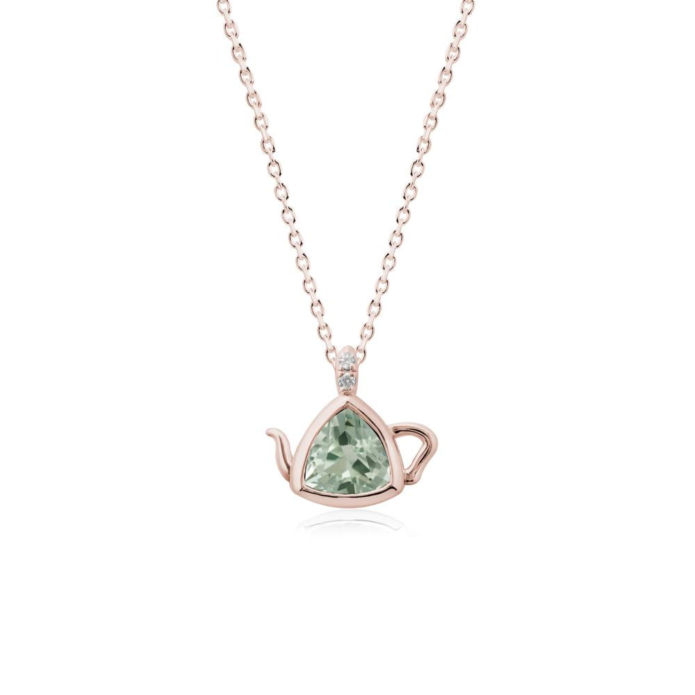 Teapot Inspired Green Amethyst Necklace - LUO Jewelry #metal_14k rose gold