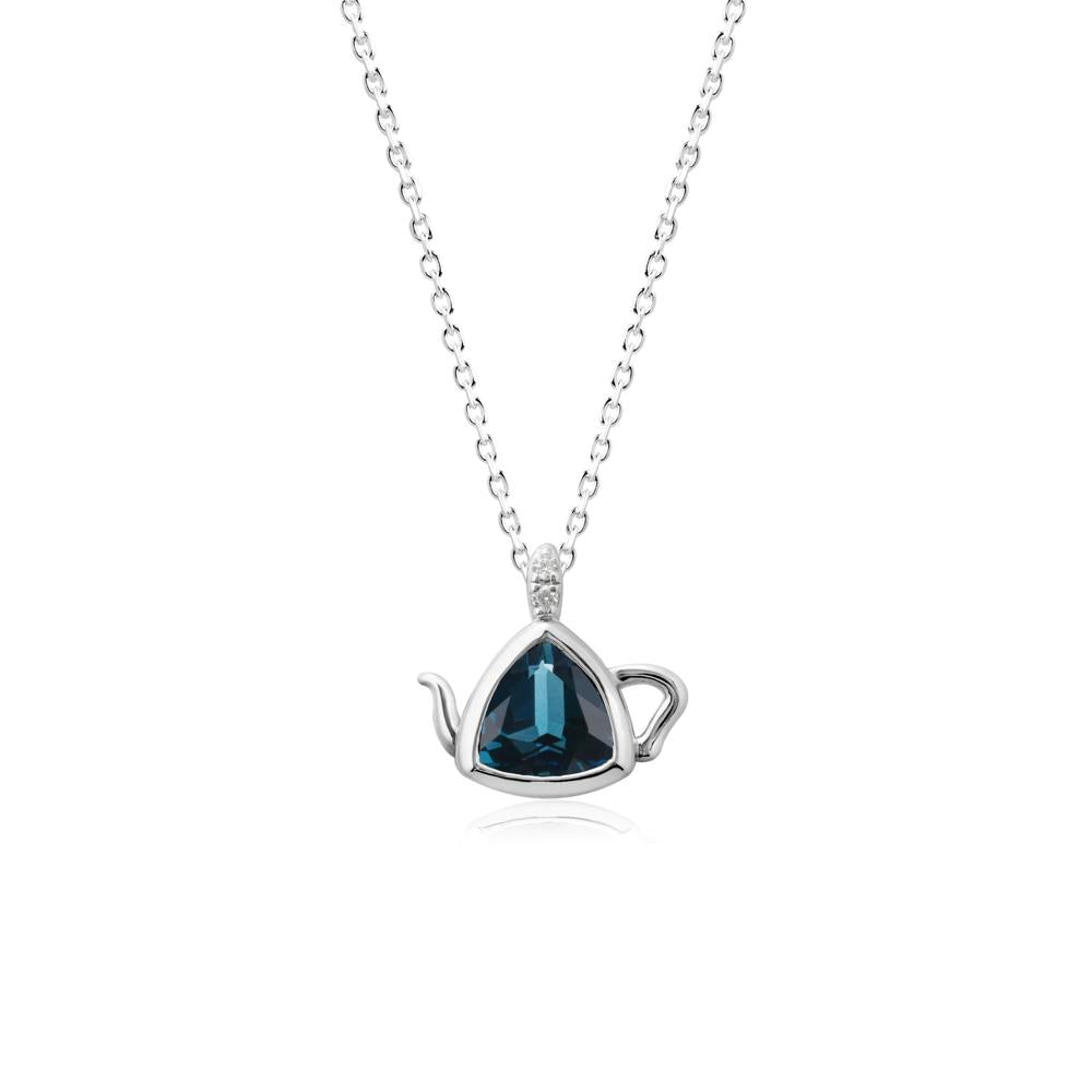 Teapot Inspired London Blue Topaz Necklace - LUO Jewelry #metal_sterling silver