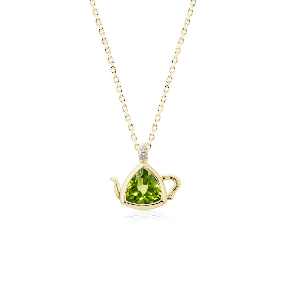Teapot Inspired Peridot Necklace - LUO Jewelry #metal_18k yellow gold