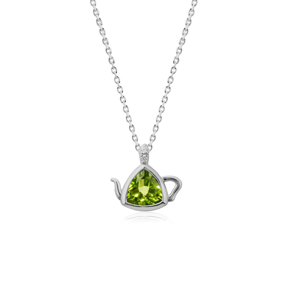 Teapot Inspired Peridot Necklace - LUO Jewelry #metal_platinum