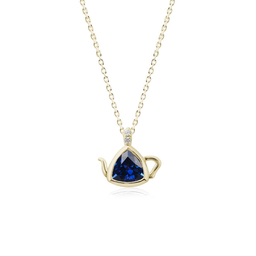 Teapot Inspired Sapphire Necklace - LUO Jewelry #metal_14k yellow gold