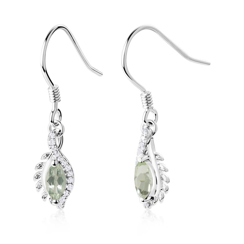 Marquise Green Amethyst Fish Hook Earrings - LUO Jewelry #metal_sterling silver
