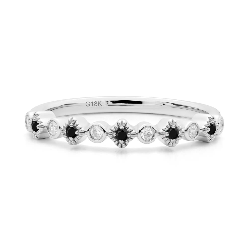 Black Spinel and Cubic Zirconia  Alternating Eternity Ring - LUO Jewelry #metal_18k white gold