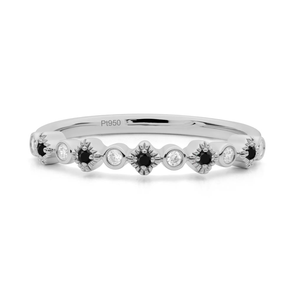 Black Spinel and Cubic Zirconia  Alternating Eternity Ring - LUO Jewelry #metal_platinum