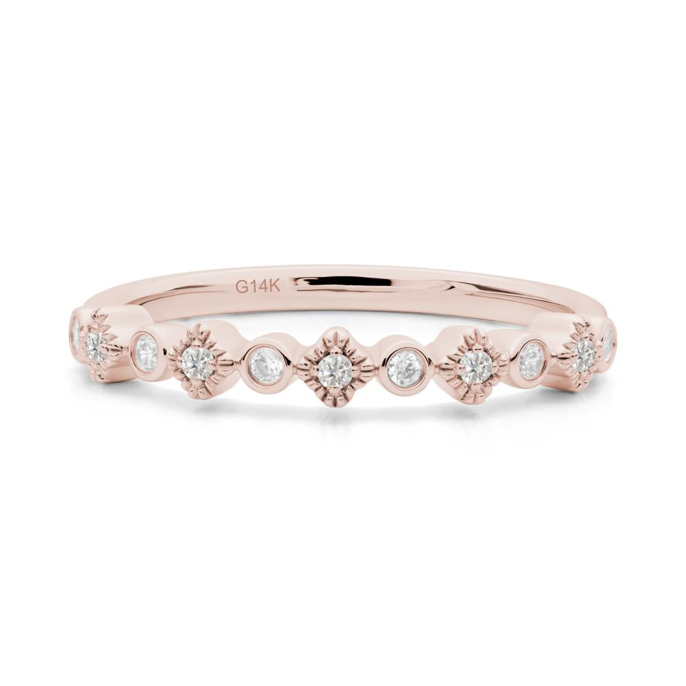 Lucky Clover Cubic Zirconia Stackable Ring - LUO Jewelry #metal_14k rose gold