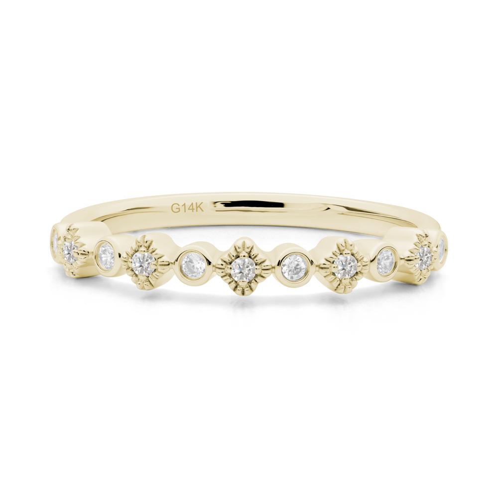 Lucky Clover Cubic Zirconia Stackable Ring - LUO Jewelry #metal_14k yellow gold