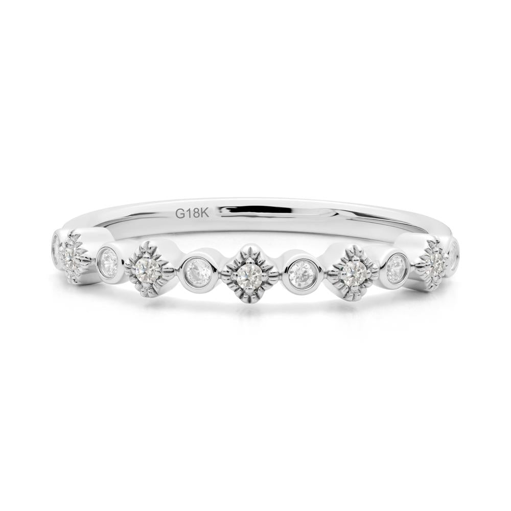 Lucky Clover Cubic Zirconia Stackable Ring - LUO Jewelry #metal_18k white gold