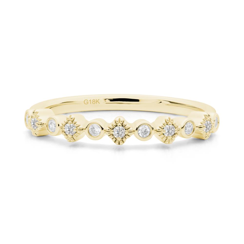 Lucky Clover Cubic Zirconia Stackable Ring - LUO Jewelry #metal_18k yellow gold