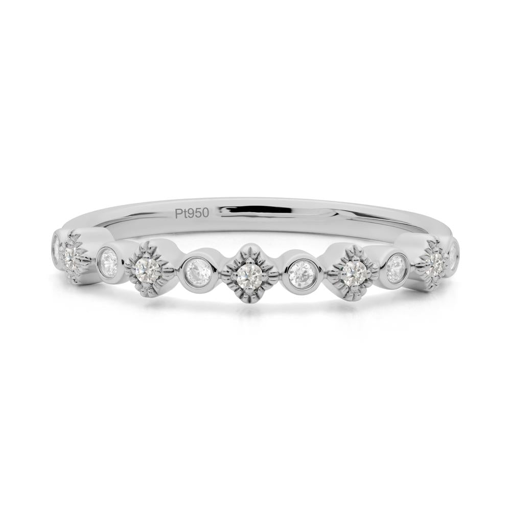 Lucky Clover Cubic Zirconia Stackable Ring - LUO Jewelry #metal_platinum