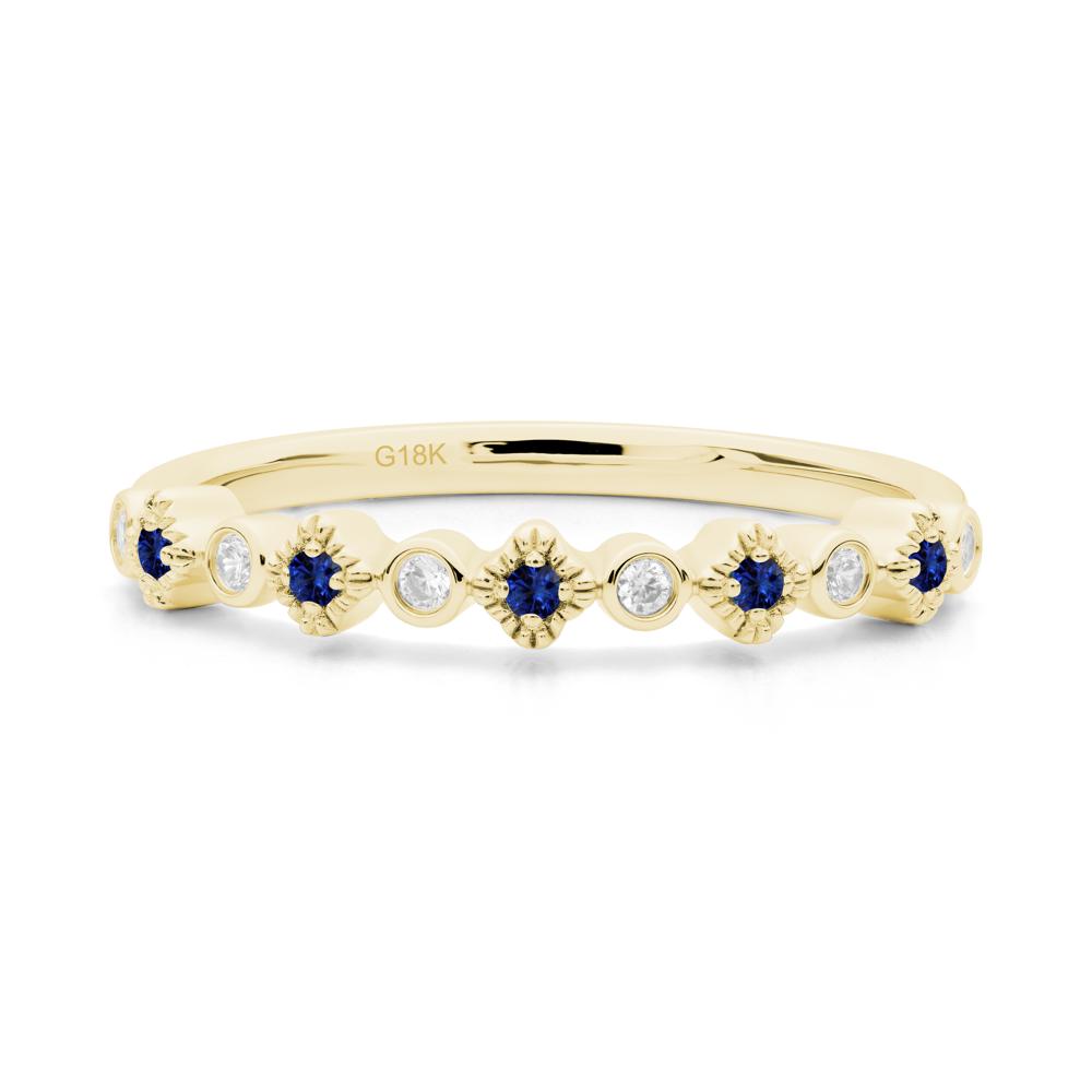 Sapphire and Cubic Zirconia  Alternating Eternity Ring - LUO Jewelry #metal_18k yellow gold