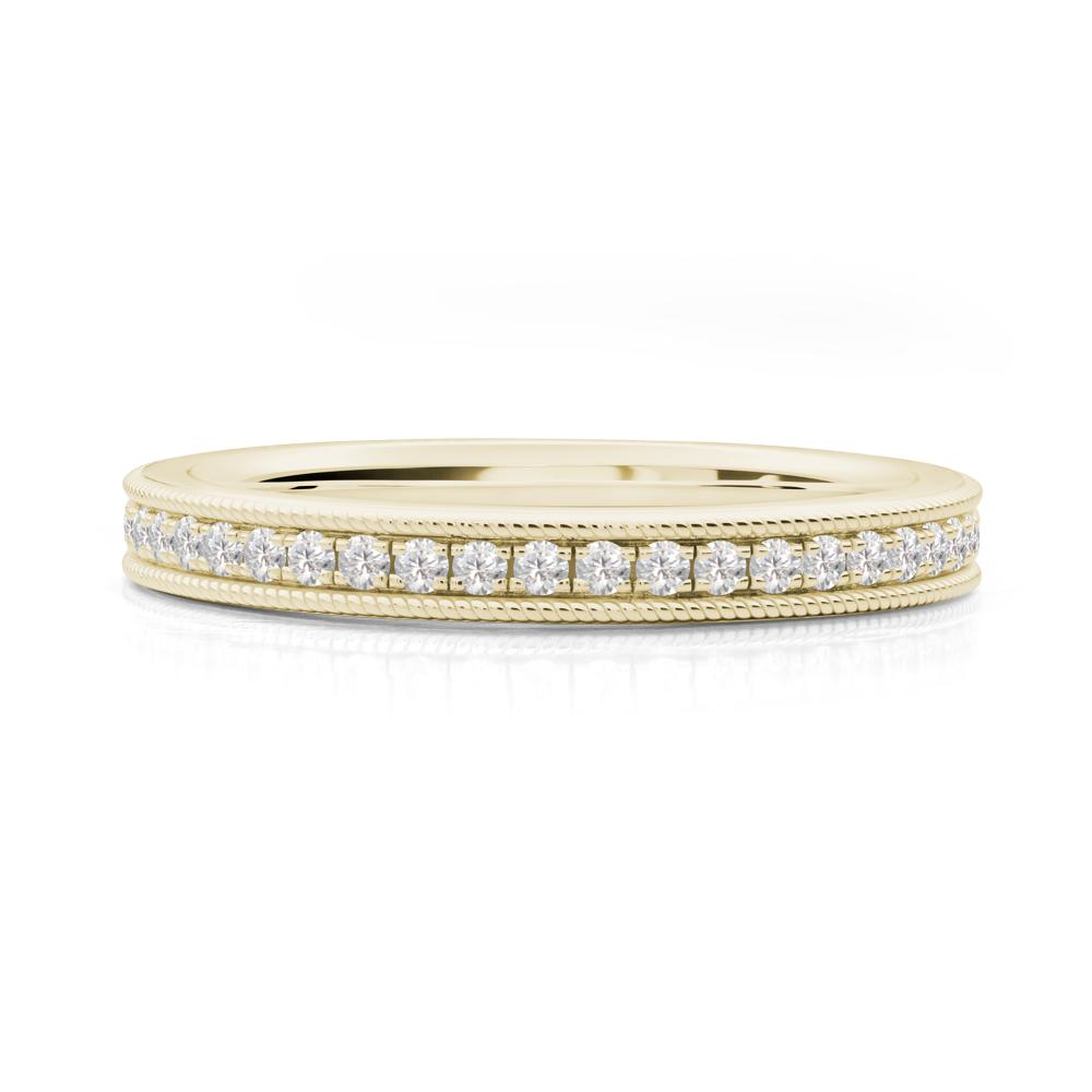 Pave Moissanite Eternity Ring - LUO Jewelry #metal_14k yellow gold