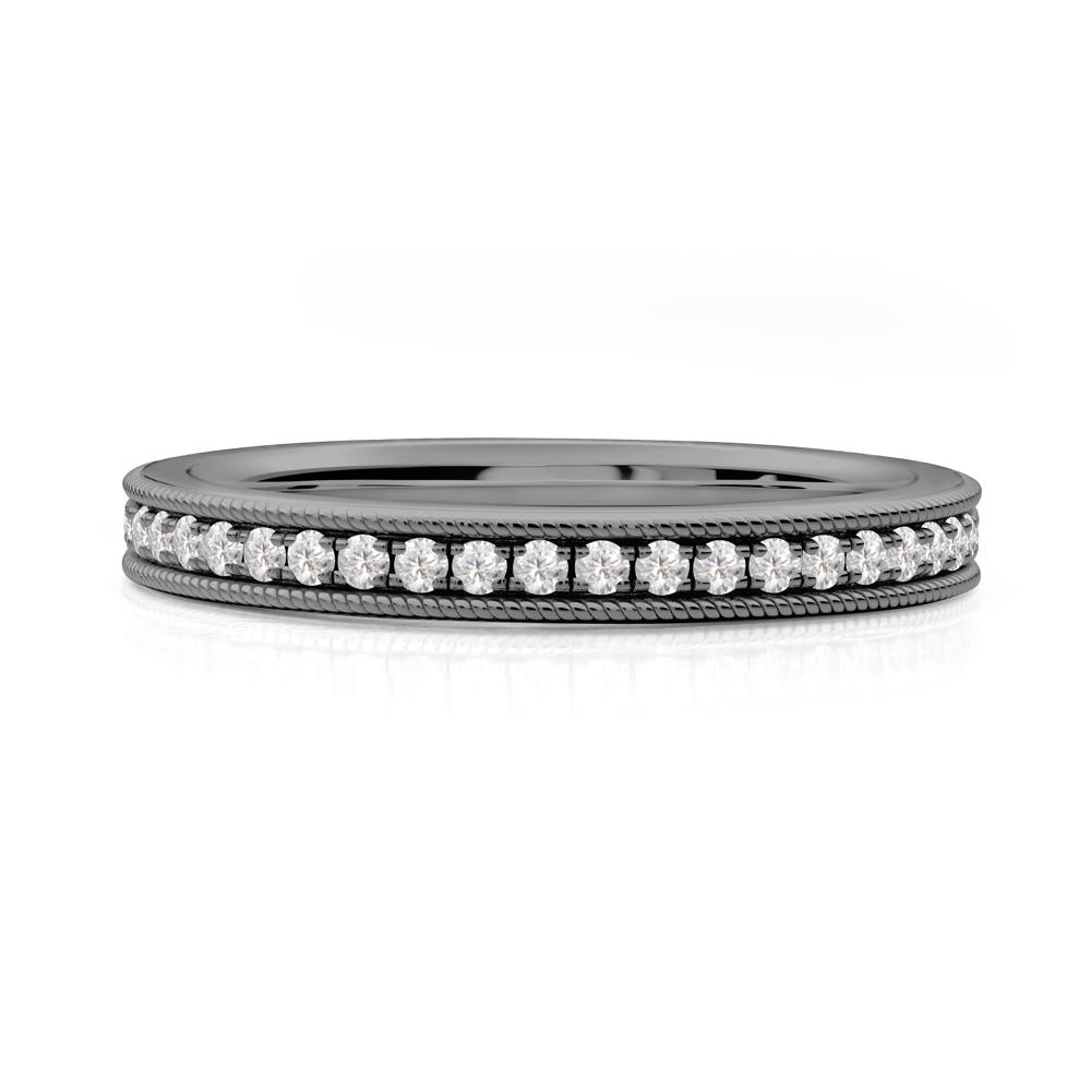 Pave Moissanite Eternity Ring - LUO Jewelry #metal_black finish sterling silver
